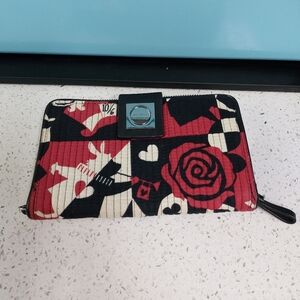Vera Bradley Disney Painting The Roses Red Turnlock Wallet NWOT